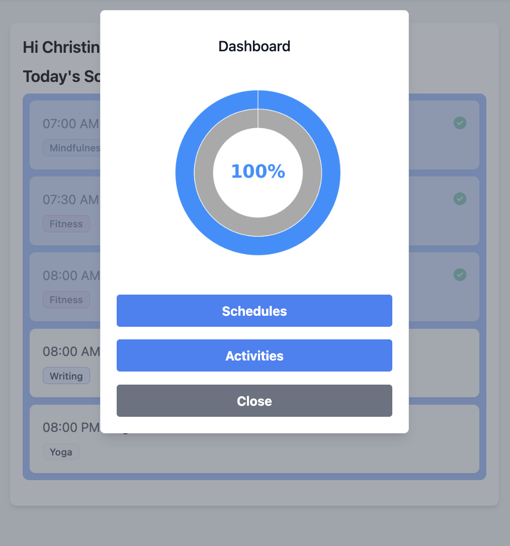 Health and wellness progress tracking for women's fitness journey